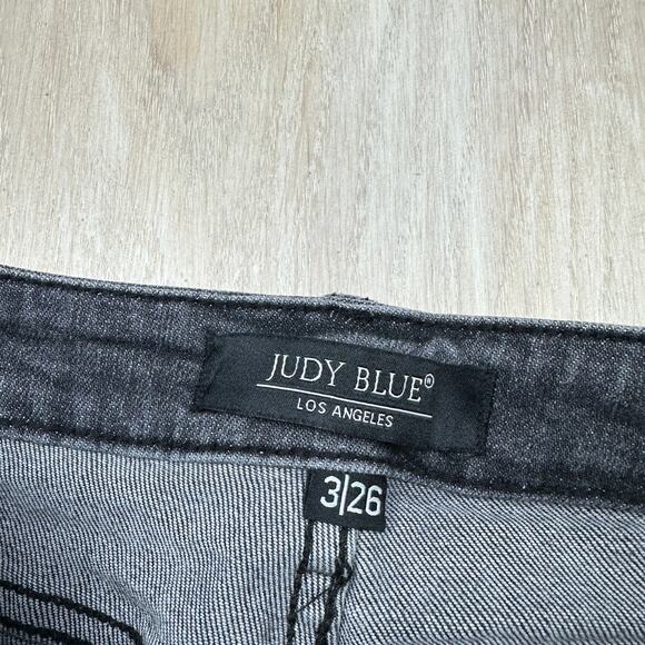 Judy Blue Gray Skinny Fit Mid Rise Capri Casual Cropped Ankle Denim Jeans 26 - Picture 8 of 16